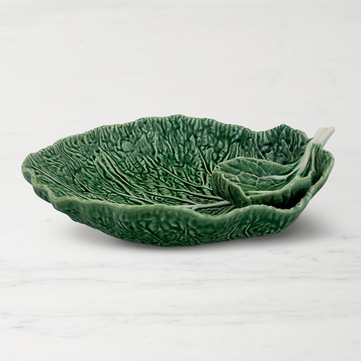Bordallo Pinheiro Cabbage Chip & Dip Bowl
