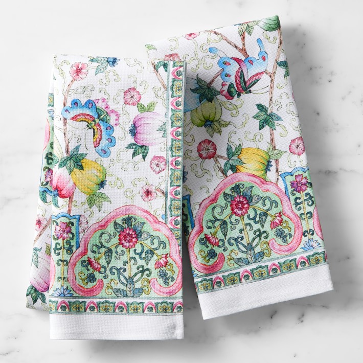 Famille Rose Towels, Set of 2, 20" X 30"