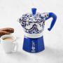 Bialetti Moka Dolce & Gabbana Express 3-Cup Stovetop Espresso Maker, Blu Mediterraneo