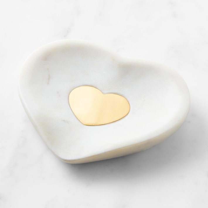 Heart Spoon Rest, Marble & Brass