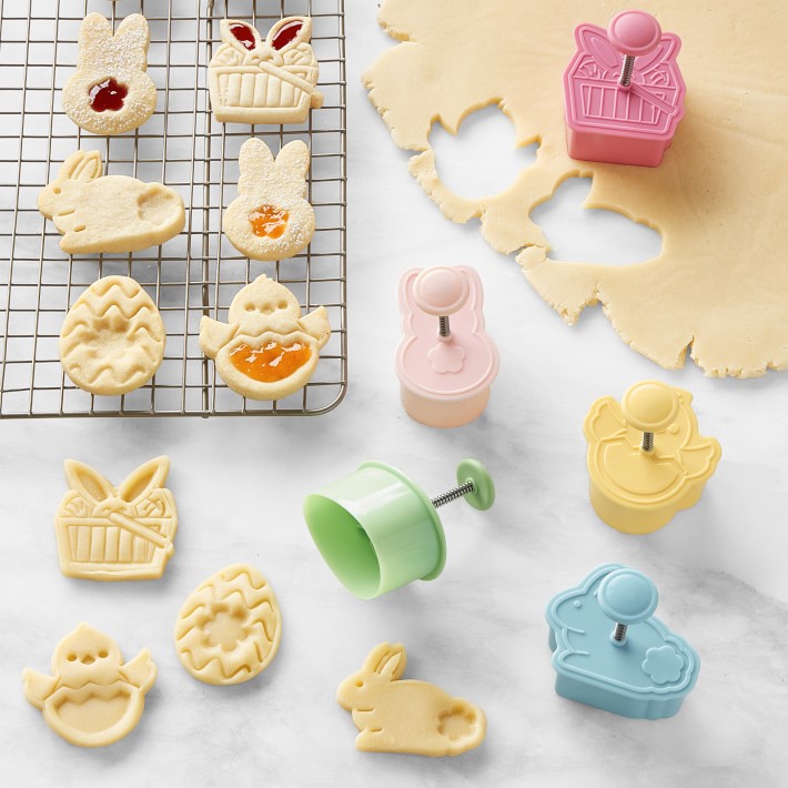 Williams Sonoma Easter Thumbprint Impression Cookie Cutters, Set of 5