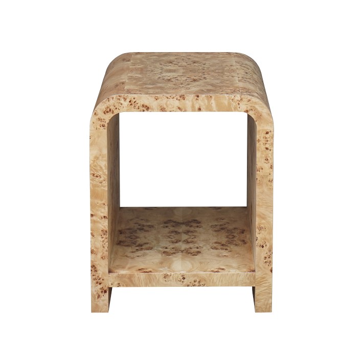 Holland Side Table, Wood, Light Brown Burl