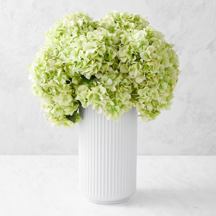 Jeff Leatham Real Touch Light Green Hydrangea Stems, Set of 12