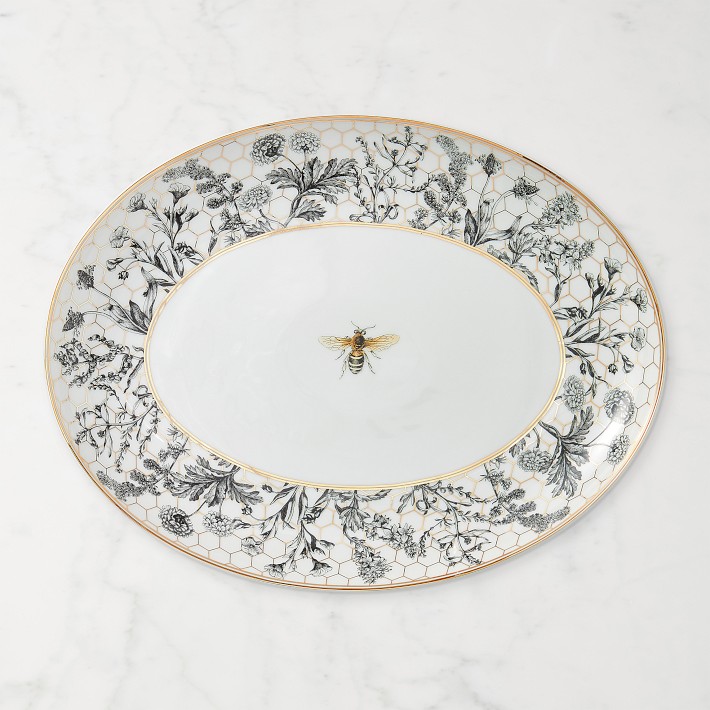 Honeycomb Oval Platter, Color: Bee