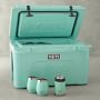 YETI Seafoam Cooler, Wine Glasses & Colster Can Set