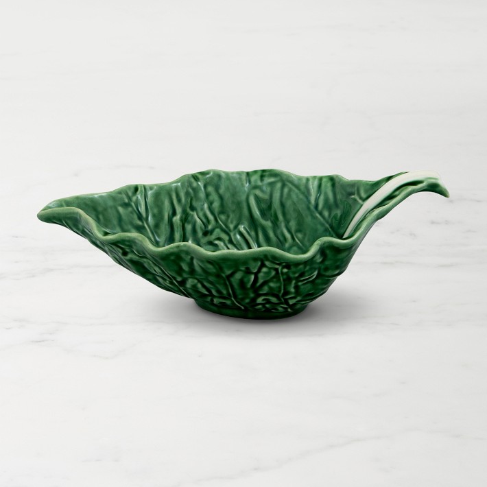 Bordallo Pinheiro Cabbage Sauceboat, Green