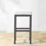 Larnaca Grey Metal Backless Bar Stool