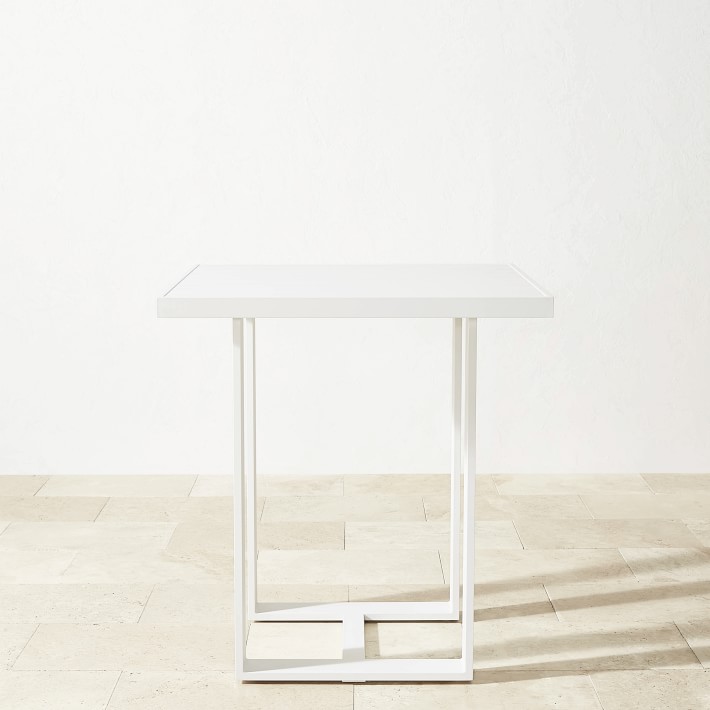 Santa Barbara Outdoor White Metal Bar Table (37.5&quot;)