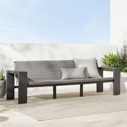 Larnaca Outdoor Slate Grey Metal x All-Weather Weave Sofa (69&quot;-96&quot;)