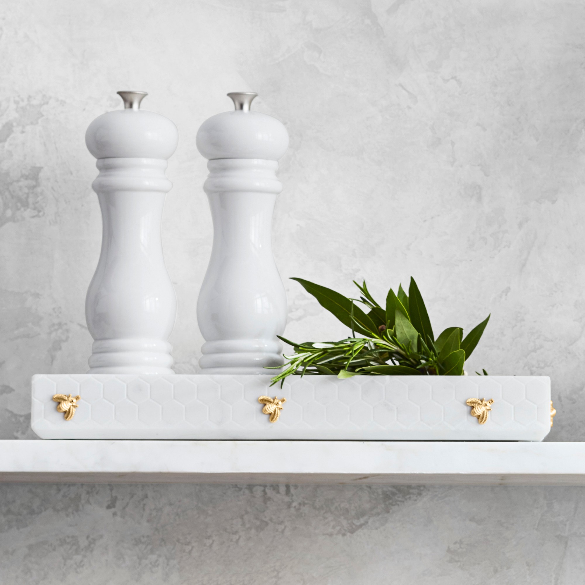 Williams Sonoma Honeycomb Marble Countertop Tray