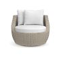 San Clemente Curved Swivel Chair Cushions, Sunbrella Performance Canvas, White