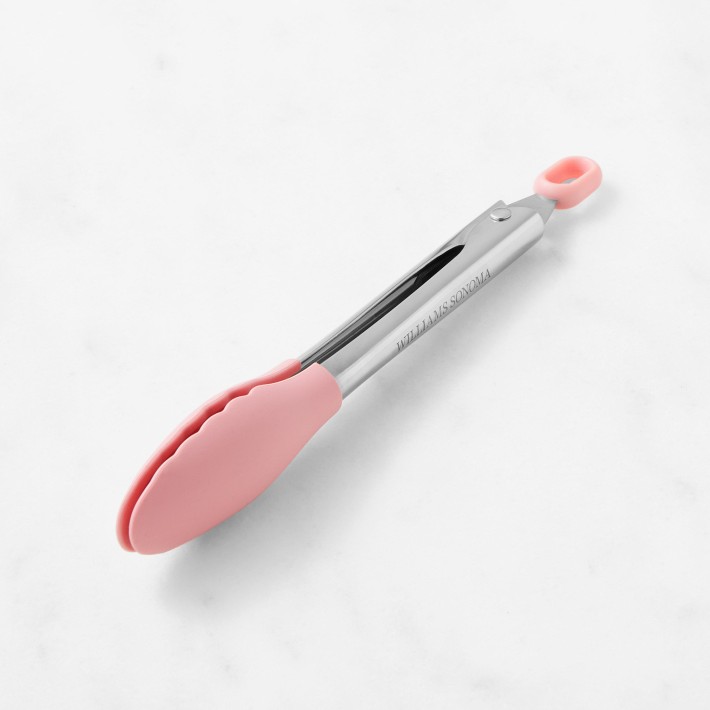 Williams Sonoma Stainless Steel Silicone Tongs 6", Geranium