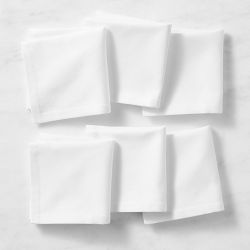 Hotel Cocktail Napkins, Set of 6, White