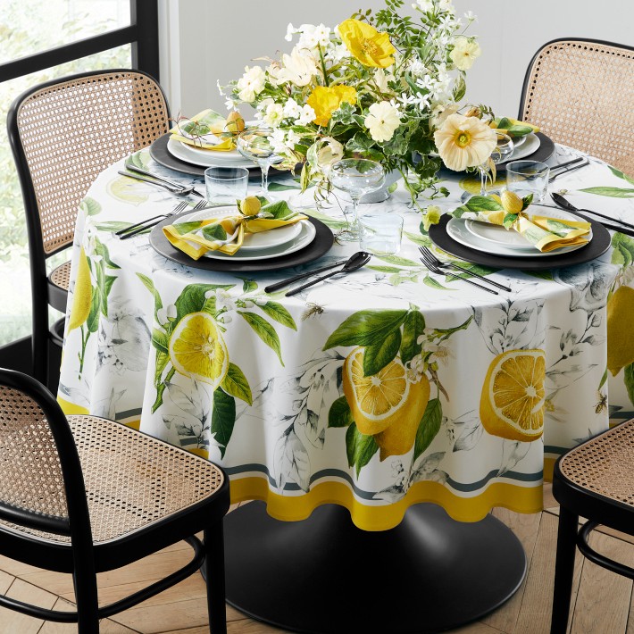 Meyer Lemon Tablecloth, 70", Round