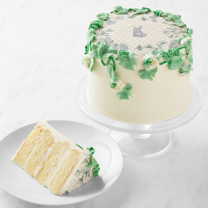 Garden Lattice Four-Layer Lemon Cake, Serves 8-10, Immediate Delivery
