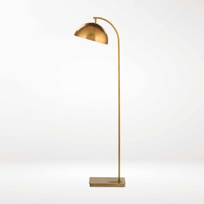 Otto Floor Lamp, Natural Brass
