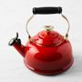 Le Creuset Classic Whistling Tea Kettle, Red with Heart Knob