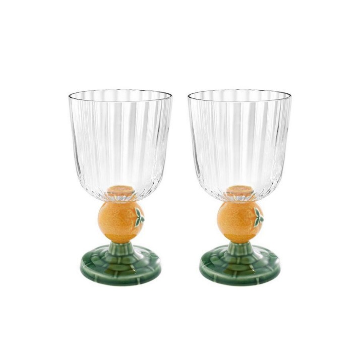 Bordallo Pinheiro Carmen Fruit Goblets, Set of 2, Oranges