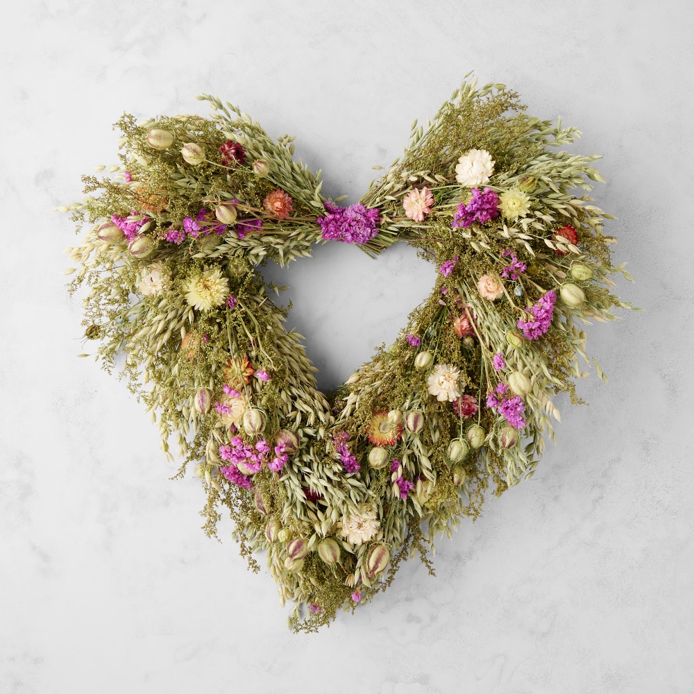 Spring Floral Heart Wreath