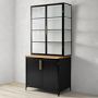 Colt 2- Door Glass Storage Cabinet with Counter (40&quot;)