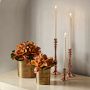 Faux Red Orchid Floral Arrangement in Gold Cachepot