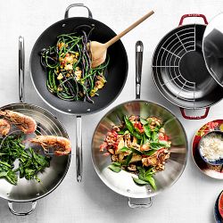 Williams Sonoma Signature Thermo-Clad&#8482; Nonstick Open Wok with Helper Handle, 14&quot;