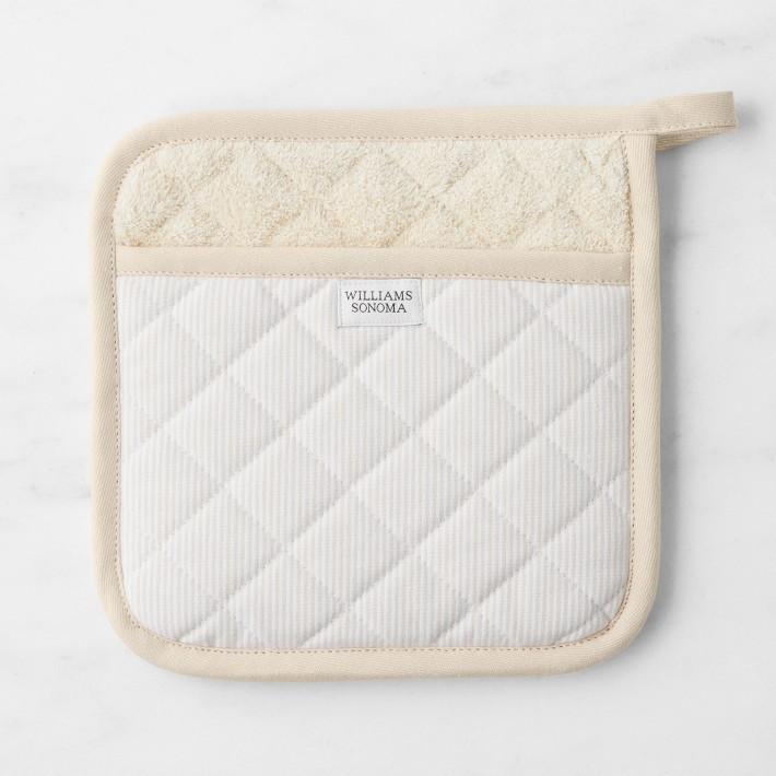 Williams Sonoma Heritage Stripe Potholder (khaki color)