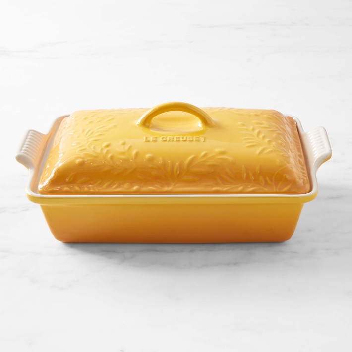 Le Creuset Olive Branch Heritage Stoneware Rectangular Covered Casserole - 4-Qt.