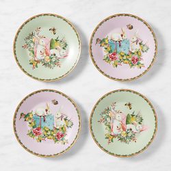 Famille Rose Bunny Salad Plates, Set of 4