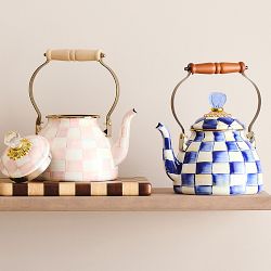 MacKenzie-Childs Rosy Check Tea Kettle