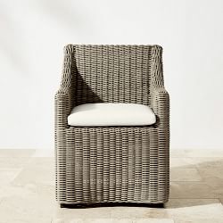 San Clemente Outdoor Teak Dining Table &amp; All-Weather Weave Dining Chairs (84&quot;)