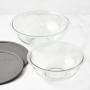 Pyrex 4-Piece Bowl set with Grey Lids (2 bowls, 2 lids)