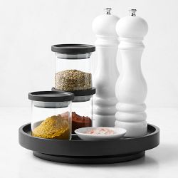 Hold Everything Lazy Susan, Small, Black Wood