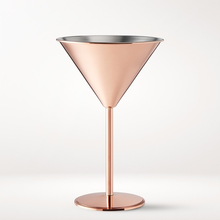 Copper Martini Glasses, Set of 2
