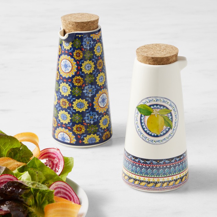 Williams Sonoma Sicily Ceramic Oil Containers, Set of 2, 12oz