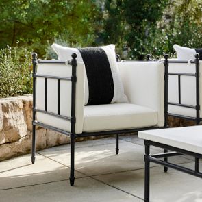 black metal outdoor club chairs