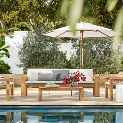 Larnaca Outdoor Teak x All-Weather Weave Sofa (68&quot;-96&quot;)