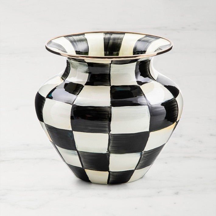 MacKenzie-Childs Courtly Check Enamel Vase