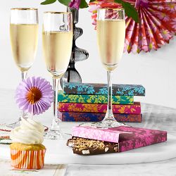 Gold Rim Champagne Flutes, Set of 4
