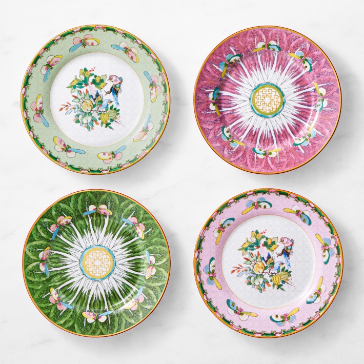 Famille Rose Boxed Appetizer Plates, Set of 4