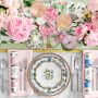 Famille Rose Scalloped Appetizer Plates, Set of 4
