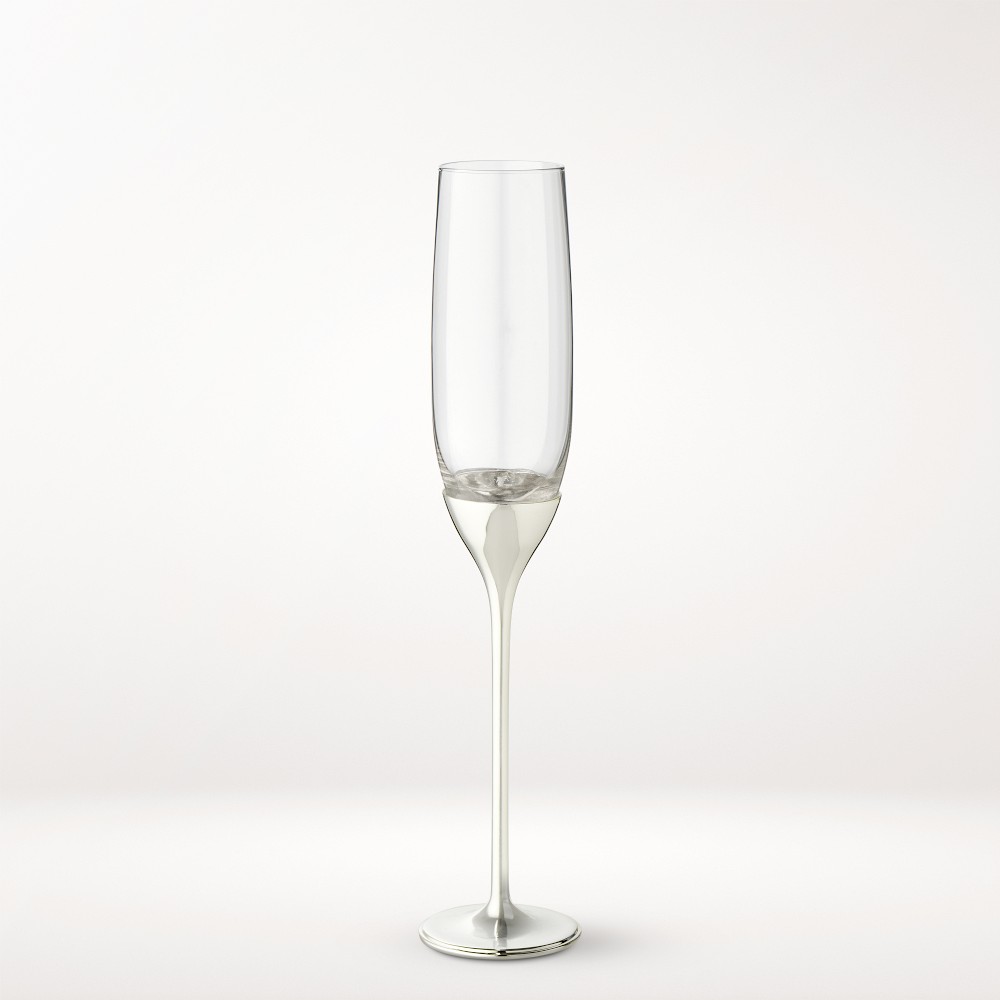 Heirloom Silver Champagne Flutes, Set of 4