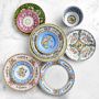 Famille Rose Blue Boxed Appetizer Plates, Set of 4