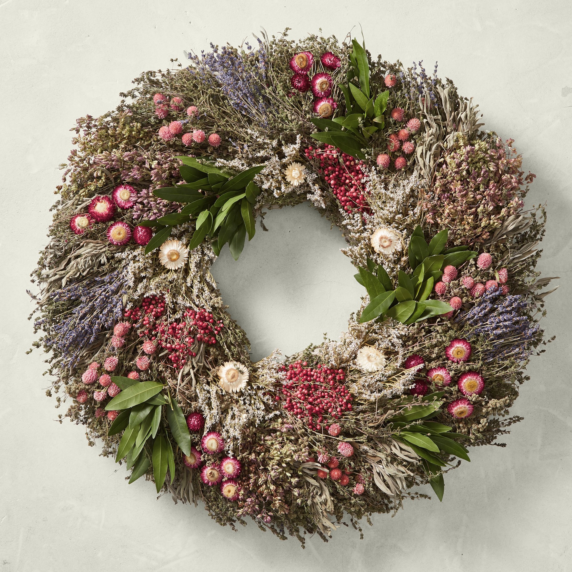 Pink Floral Garden Live Wreath