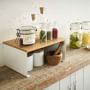 Yamazaki Home Tosca Wood Top Stackable Kitchen Rack