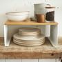 Yamazaki Home Tosca Wood Top Stackable Kitchen Rack