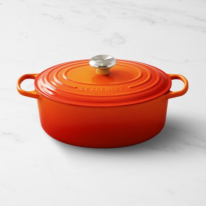 Le Creuset Signature Enameled Cast Iron Oval Dutch Oven, 6 3/4-Qt., Flame