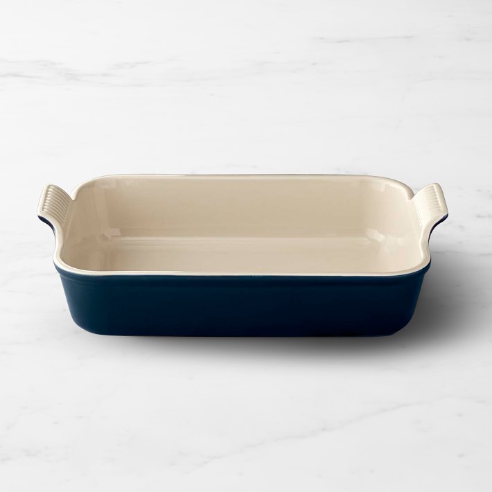 Le Creuset Stoneware Heritage Rectangular Dish, 9" X 12", Matte Navy