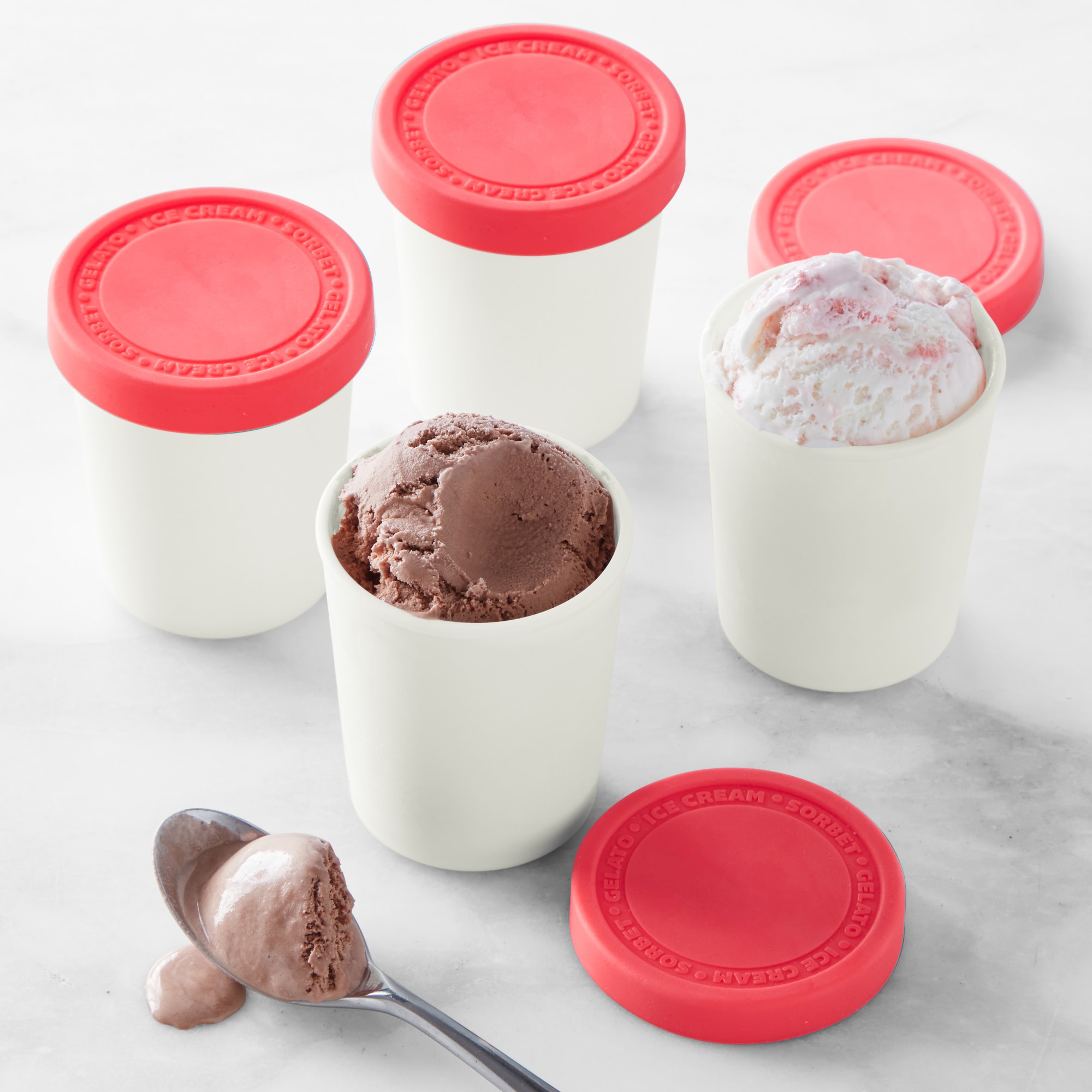 Mini Ice Cream Storage Tubs, Set of 4