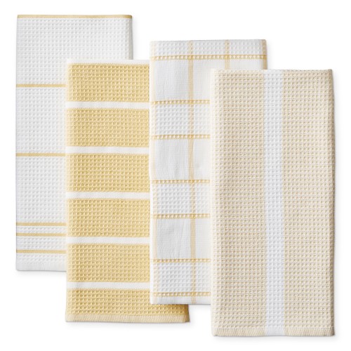 Super Absorbent Waffle Weave Multi-Pack Towels, Lemon Yellow